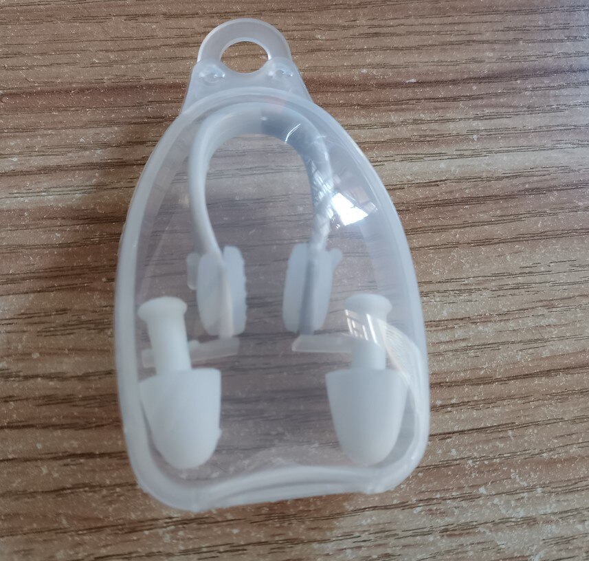 Tapones para los oídos de natación férula Nasal tapones de silicona Clip para la nariz natación resistente al agua reducción de ruido tapones para los oídos del sueño en caja Customiza: White Transparent Box