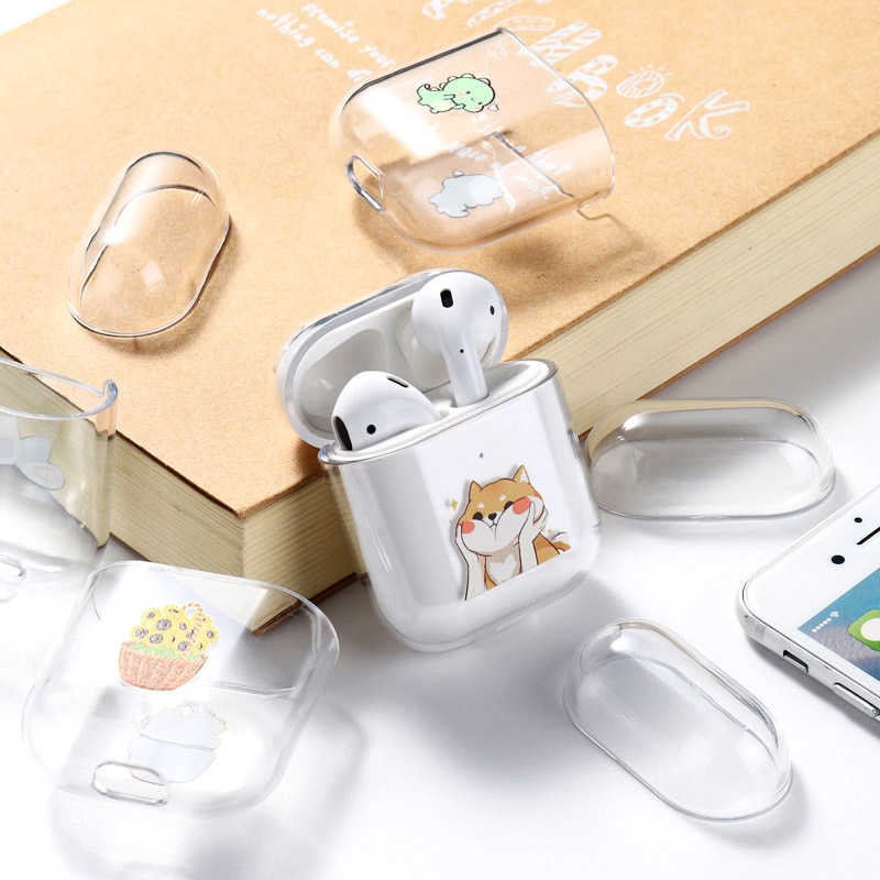 Case For Airpods Apple Case Cover Luxury Cartoon Cat Painted Hard Case Transparent On Air Pod Protective Cover for Airpod 1 2