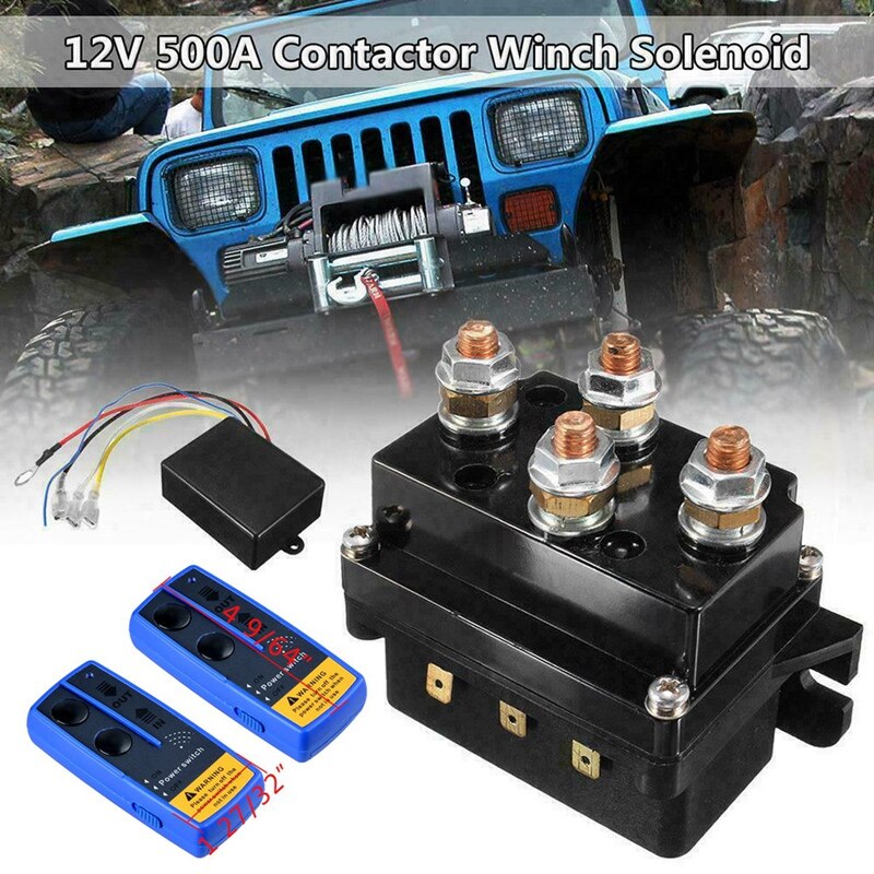 ATV Lier Bediening 500A 12V Lier Solenoïde Relais Schakelaar Afstandsbediening Kit 8000lb-12000lb Lier Truck ATV SUV Elektrische Lier Accessoire