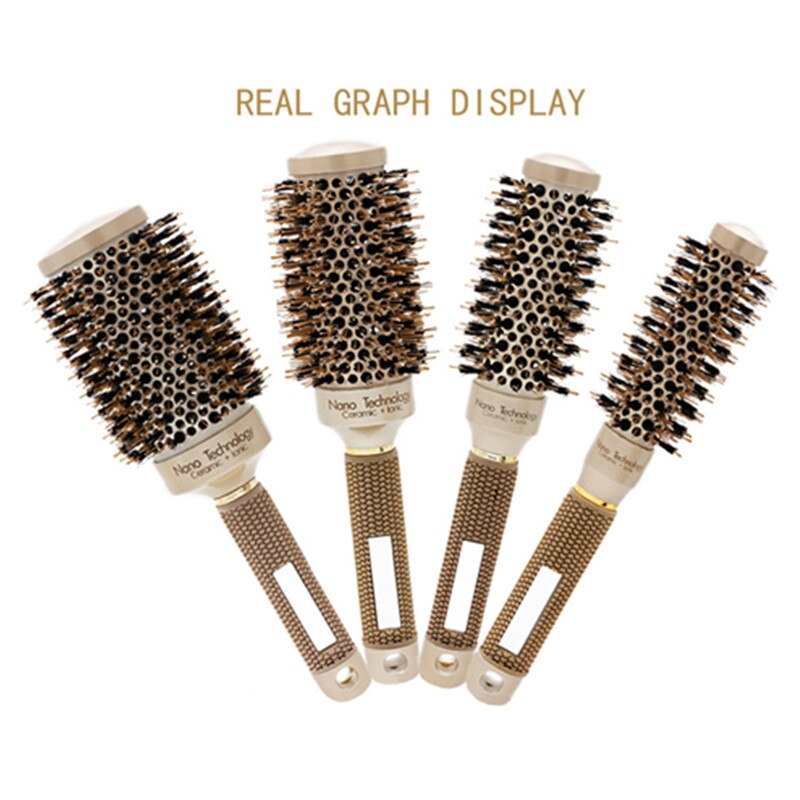 Brosse à cheveux Nano, peigne à canon rond ionique en céramique, outil de coiffure pour Salon de coiffure, 30 #216, 1 pièce/4 pièces, nouveauté: 4pcs