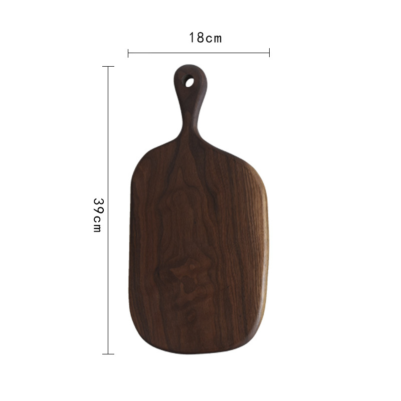 Tabla de corte de cocina de madera entera de nogal negro, tabla para cortar fruta de madera sólida, bandeja para cortar carne y pan: 39x18CM