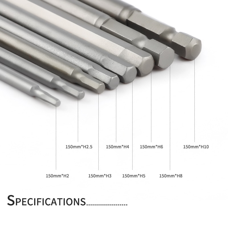150mm Length Screwdriver Drill Bit Sets S2 Steel Screw Driver Bits Hex Magnetic 1/4"Hand Repair Kits Tools