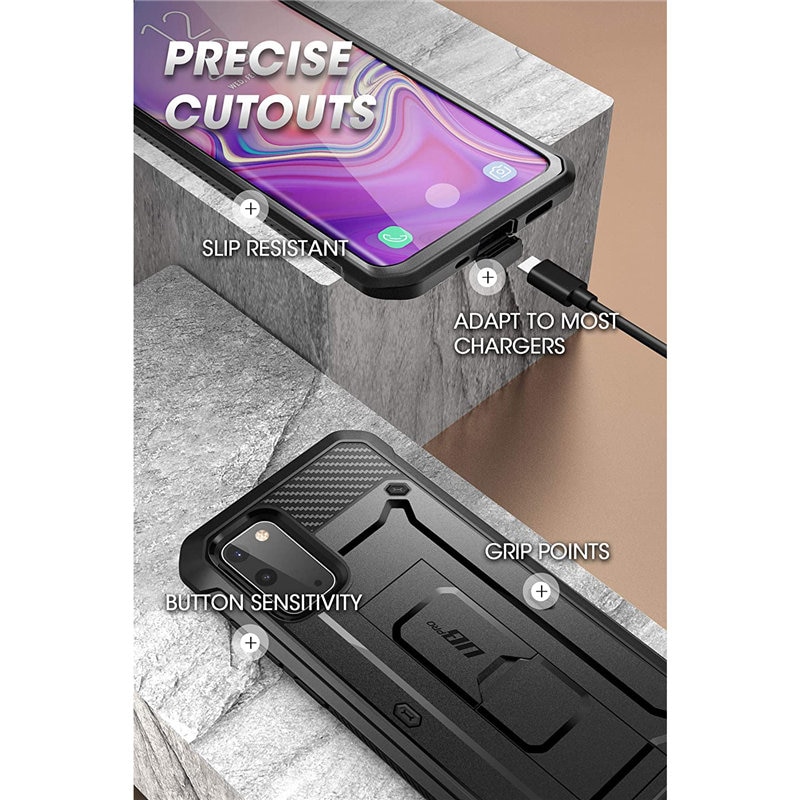 SUPCASE For Samsung Galaxy S20 5G Case Release) UB Pro Full-Body Holster Cover WITH Built-in Screen Protector &amp; Kickstand