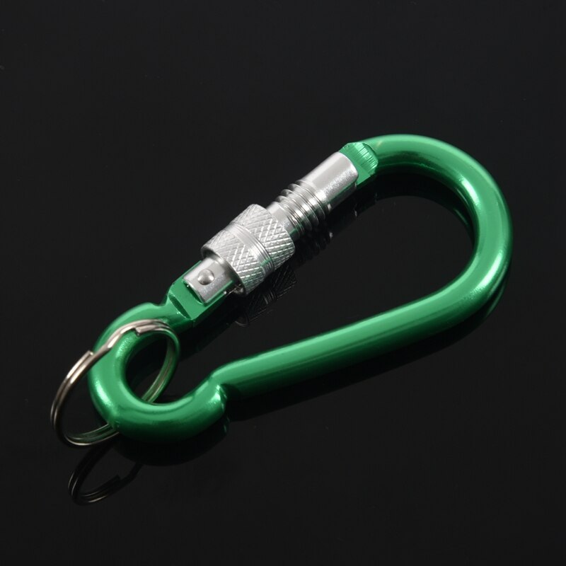 Large Spring Loaded Gate Aluminum Locking Carabiner Keyring Green