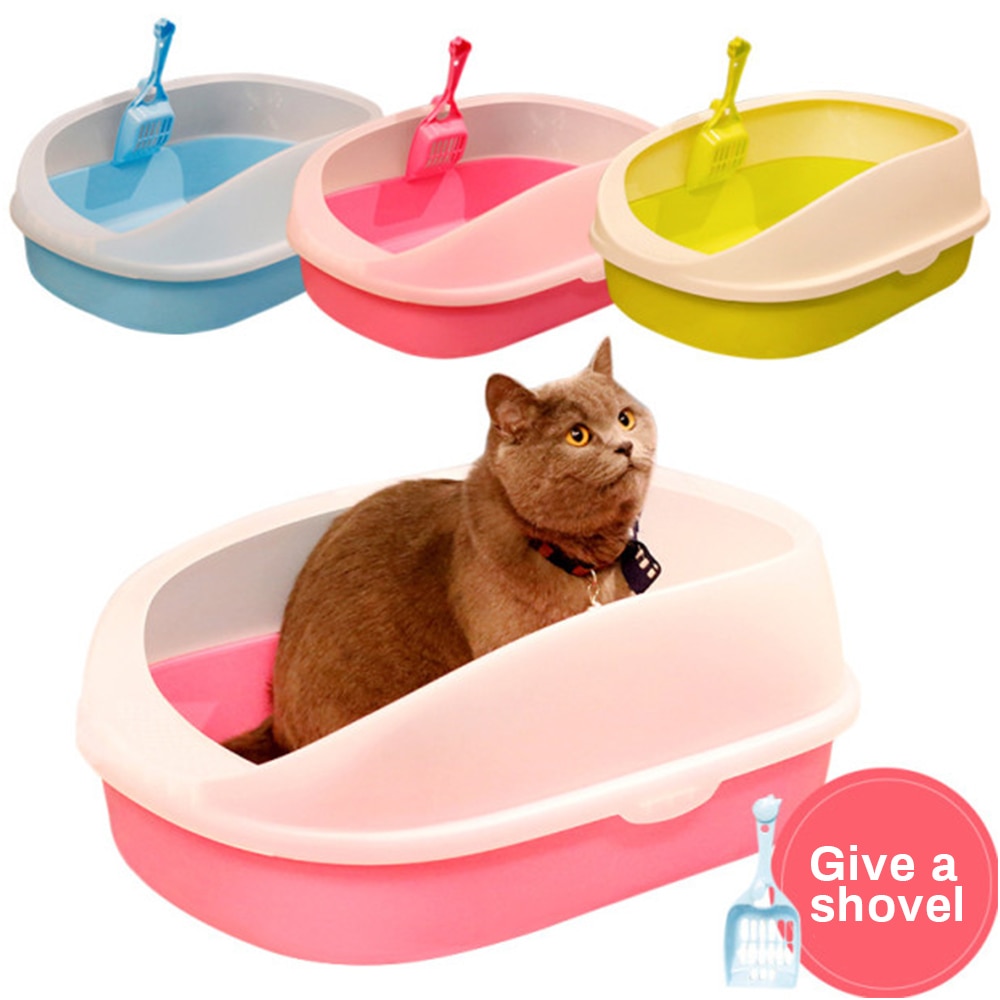 Pettoiletkat kuldkasse cattray teddy anti-splash toilette med kattekuld skovl hvalpekat indendørs hjemmeplast sandkasse