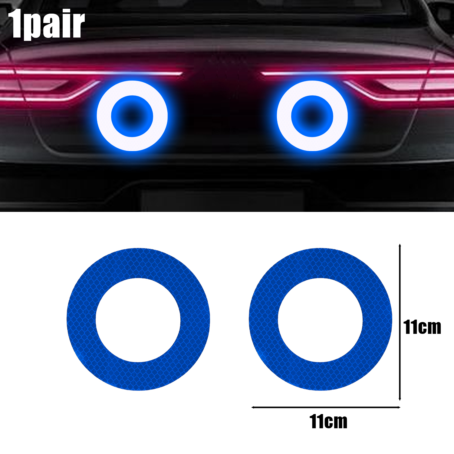 2 uds pegatina reflectante para coche pegatinas para parachoques trasero Aoto pegatina de seguridad antiarañazos accesorios exteriores tiras reflectantes: Naranja