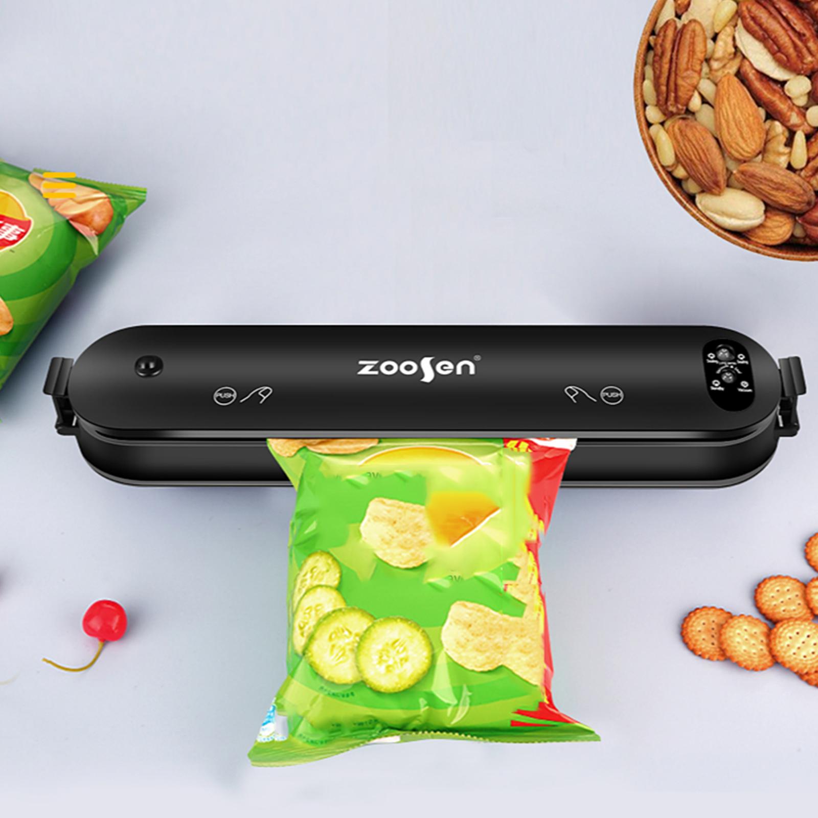 Voedsel Vacuüm Air Sealer Machine Keuken Gereedschap Draagbare Plug-Eu Black