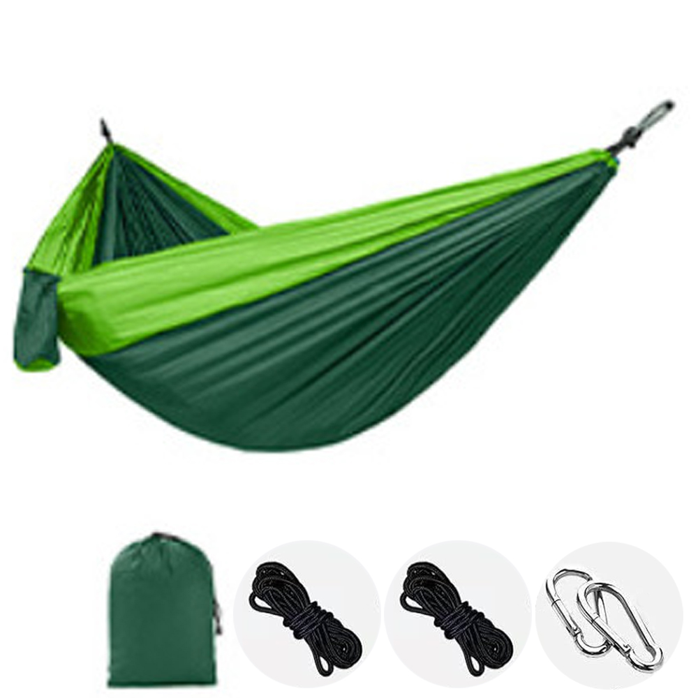 Neue Camping Hängematte Einzelne Person Tragbare draussen Mit Nylon Farbe Passenden Hängematte Hohe Festigkeit Fallschirm Stoff Hängen Bett: Armee Grün