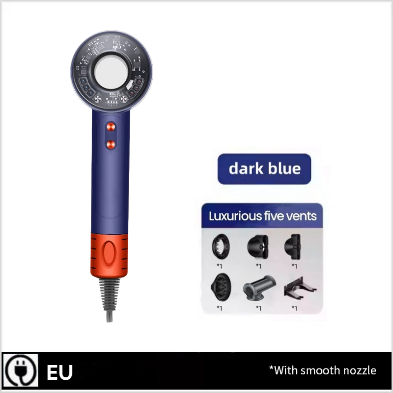 Negative ion hair-damaging leafless quick-drying hair dryer silent home hair salon hair dryer hair style machine: Ivory