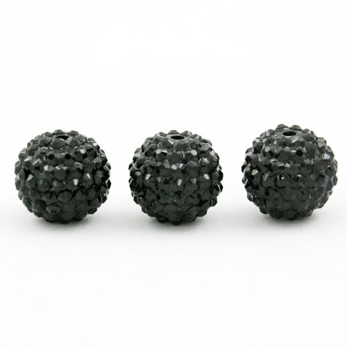 NiceBeads 12mm okrągły kształt 15 kolorów U-Pick Chunky żywicy koraliki z kryształu górskiego, żywicy, Chunky koraliki do tworzenia biżuterii: Black