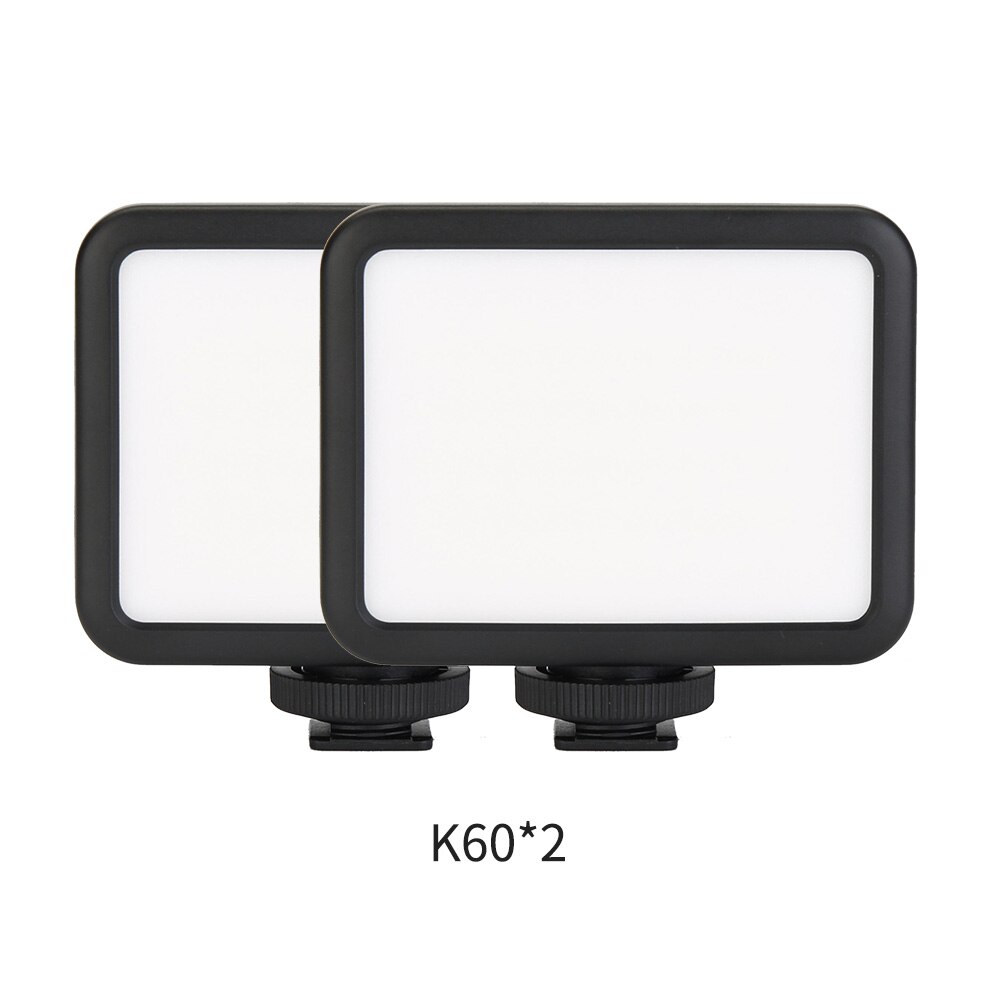 K60 5500K 6W Led Video Light Mini Vul Licht Oplaadbare Fotografische Verlichting Voor Live Vlog Blogger Smartphone Dslr 2000Mah: KIT 2