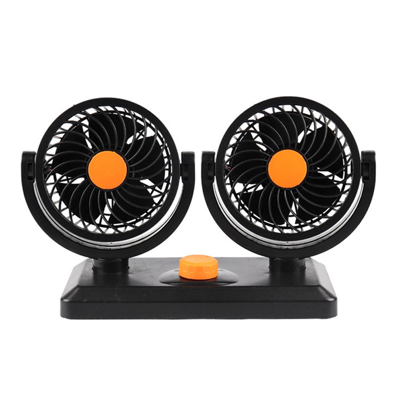 Auto Ventilator Met Sigarettenaansteker 12V Dual Head Auto Cooling Oscillerende Dashboard Ventilatie Ventilator Zomer A4
