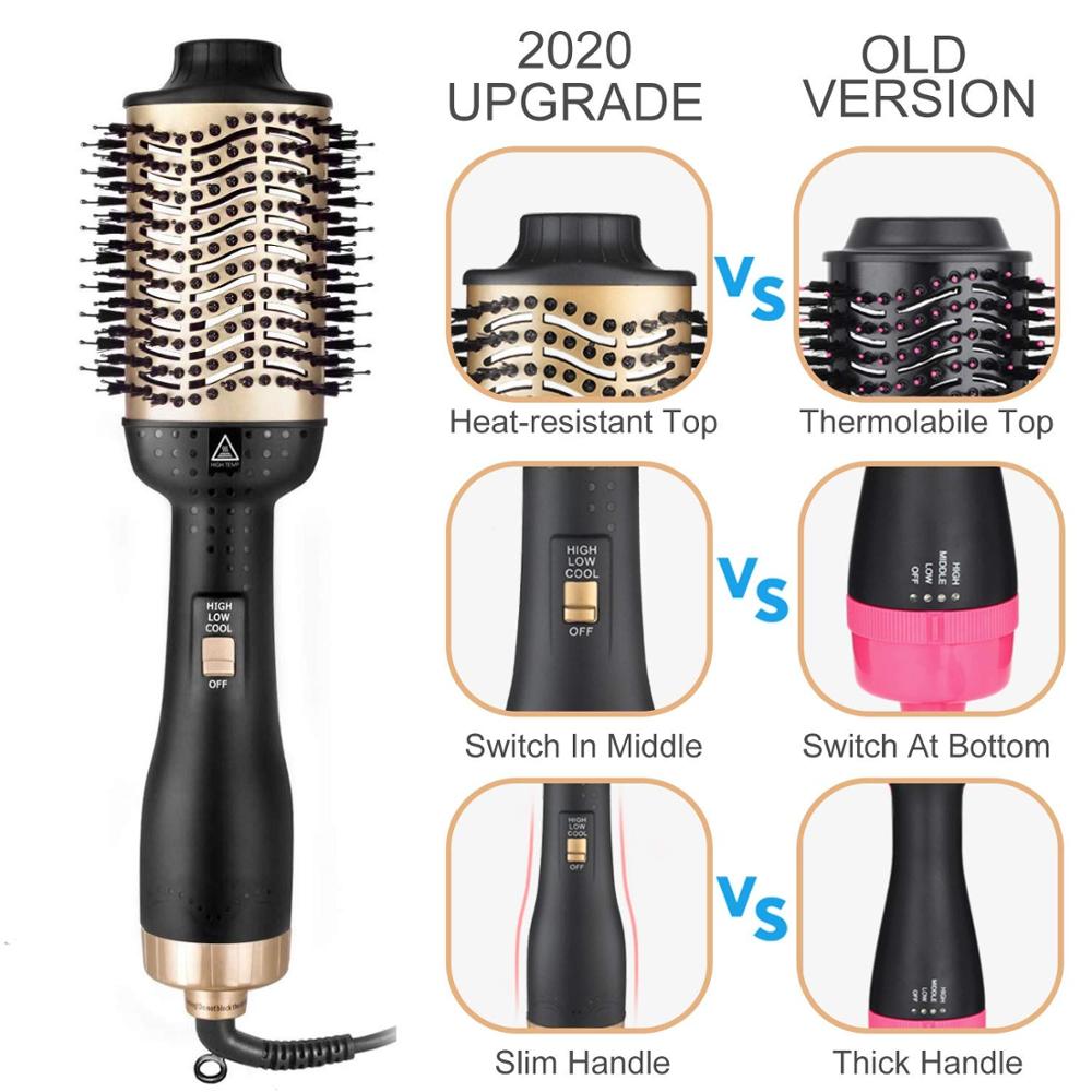 Cepillo de aire , voluminizador de secador de pelo de un paso 4 en 1 mejora antiescaldado salón iónico negativo alisador de pelo cepillo