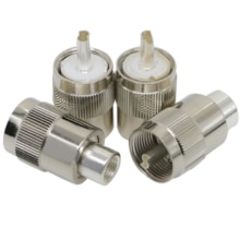 2 Stuks Connector Uhf Mannelijke PL259 Plug Solder RG5 RG6 5D-FB LMR300 Kabel Zilver Adapter