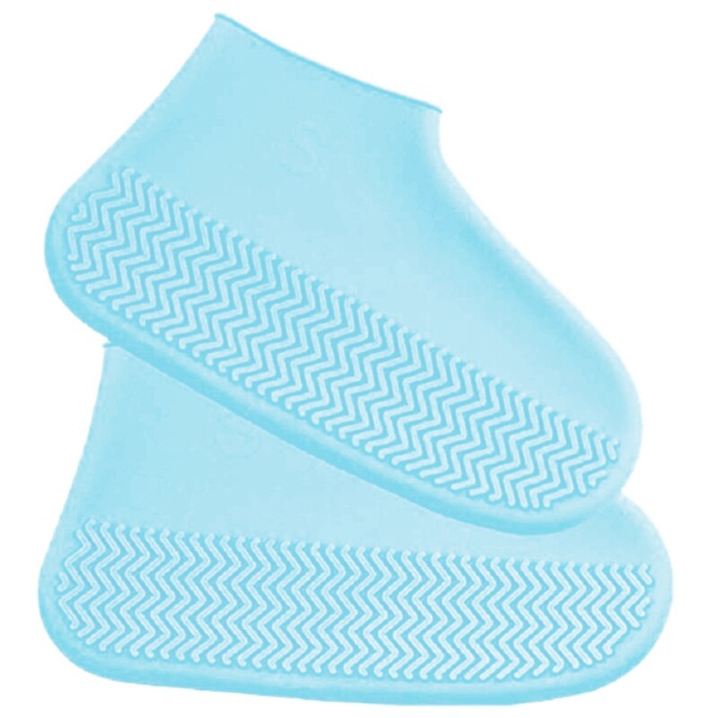 Silicone Rain Boots Cover Waterproof Cotton Pad Non-Slip Wear-Resistant Outdoor Pocket Shoe Cover: H