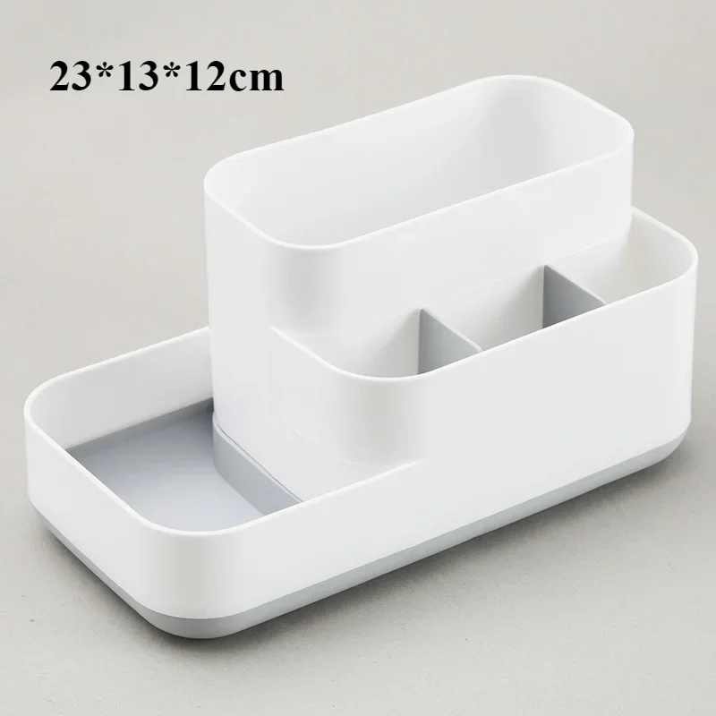 Drawer Makeup Organizer Large Capacity Plastic Makeup Storage Box Lipstick Holder Large Capacity Office Supplies Storage Box: DARK GRAY