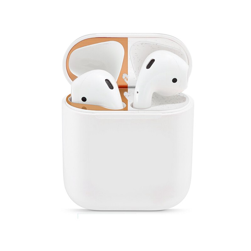 Fone de ouvido para airpods 2 dust guard para vagens de ar 1 fone de ouvido ultra fino protetor protetor poeira padrão matal adesivo proteção da pele