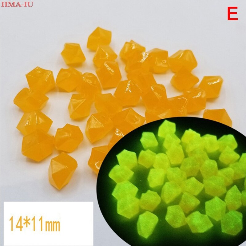 300Pcs Garden Decoration Luminous Pebbles Stones Fish Tank Pebble Aquarium Rocks: Orange