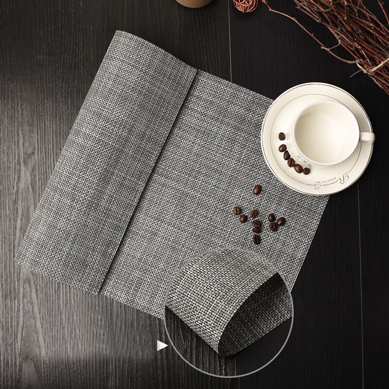 45X30cm Kitchen Simple Pure Color Placemat PVC Dining Table Mat Table Placemats for Table Decoration Accessories Coaster Pad: F