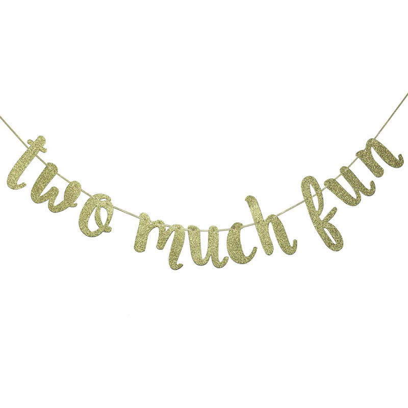 Born two be wild flash-banner, toårsbanner , 2nd fødselsdagsfestdekoration (guld): Oliven