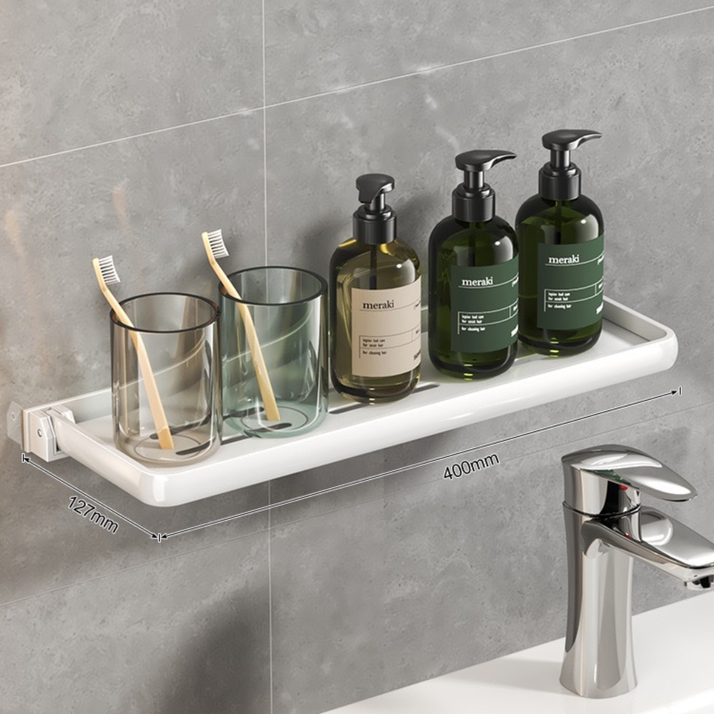 Estantería de aluminio para baño, estante de almacenamiento de desagüe de ducha, estantes de pared de cocina, estante de, sin Taladro: Azul