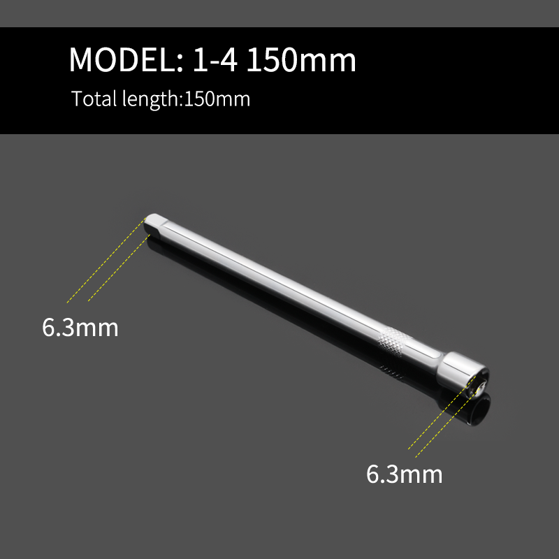 Socket ratchet wrench extension bar 1/4" 3/8" 1/2" crv 50/75/100/125/150/250mm long bar: 1-4 150mm