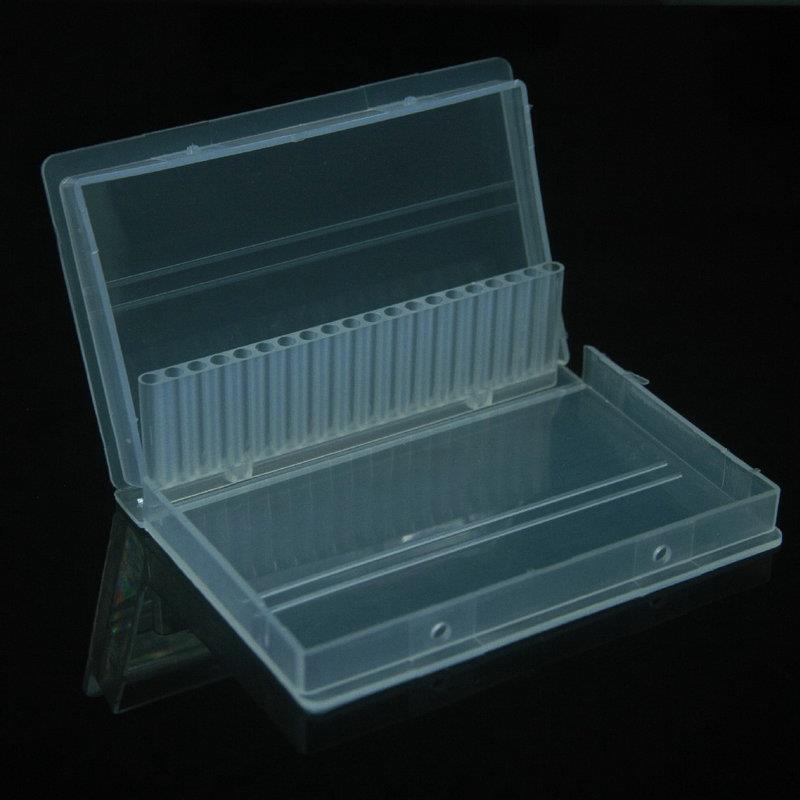 1pc gennemsigtige akryl søm bore boks 20 huller plast display stand beholder til 3/32 " bits bor udstilling