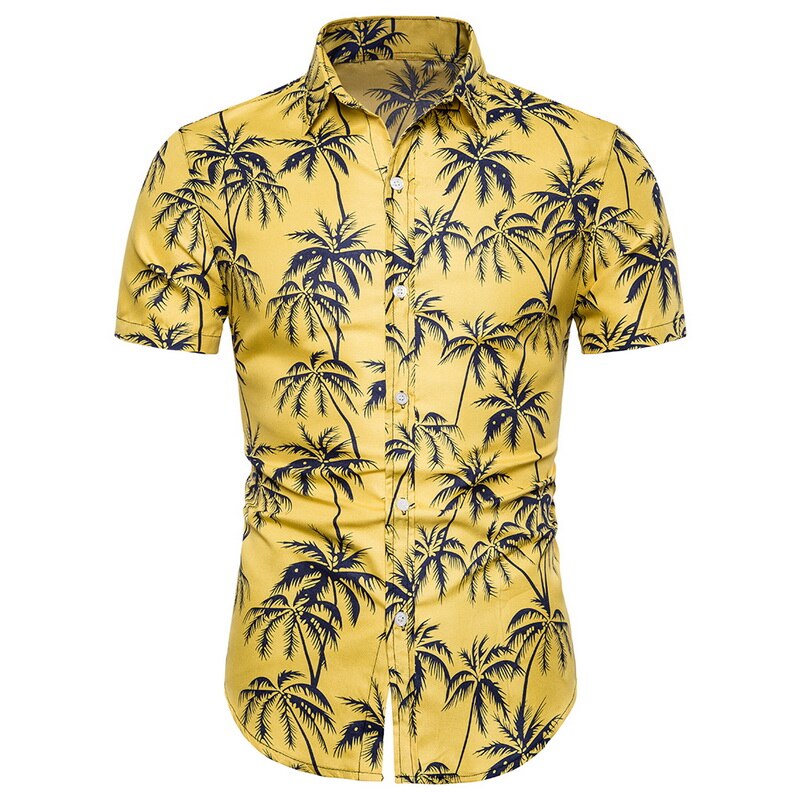 Jodimitty skjorter med print til mænd afslappet kortærmet hawaiiansk skjorte med knapper nedad, strand slim fit festskjorter toppe