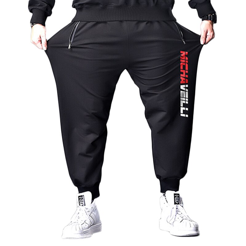 Casual Broek Losse Oversized L-5XL 6XL 7XL Grote Maat Mannen Elastische Broek Side Letters Jogging Joggingbroek Voor Mannelijke