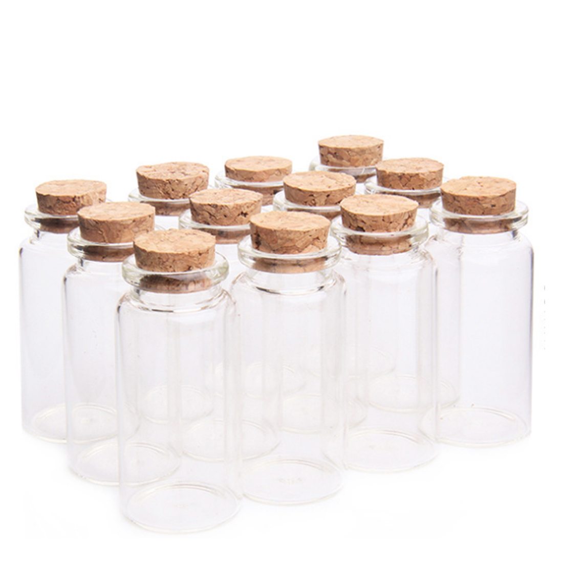 2 stk 30*60mm 25ml glasflasker ønsker flaske tomme prøveopbevaringsglas med korkprop - gennemsigtig