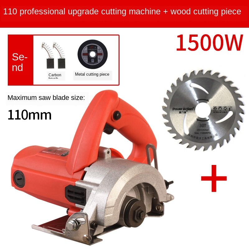 Stone cutting machine tile woodworking small portable household marble machine slotting machine: D220v