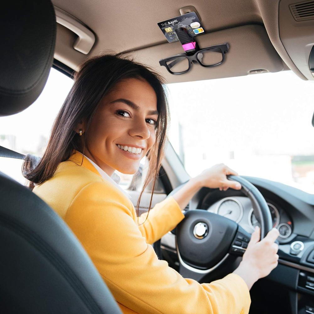 2 kpl yleiskäyttöinen auton abs aurinkolasien pidike kortti lipunpidike autoon aurinkosuoja auto aurinkolasit pidike lasit ripustin kiinnitystarvikkeet