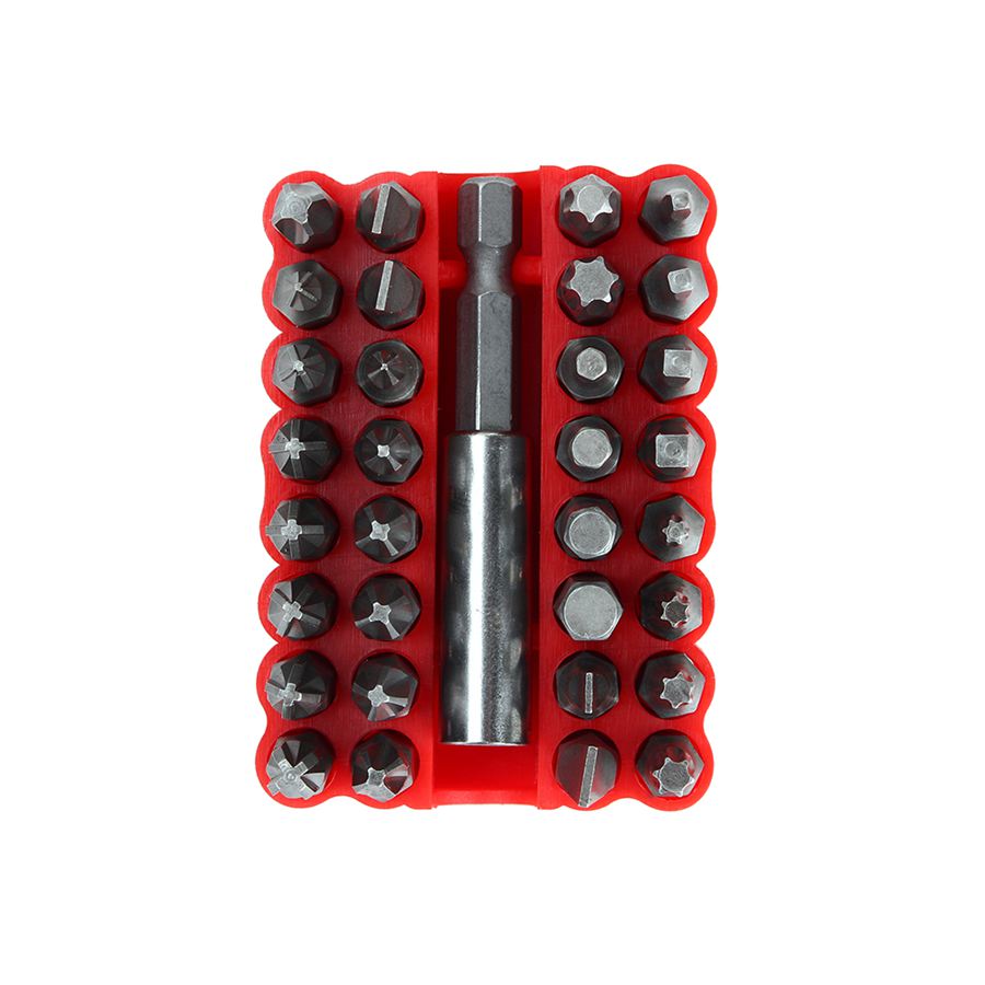 33pcs Security Bit Set Star Hex Key Chave Tamperproof 1/4" 6.35mm Screwdriver Kit with 1pc Hex Magnetic Holder