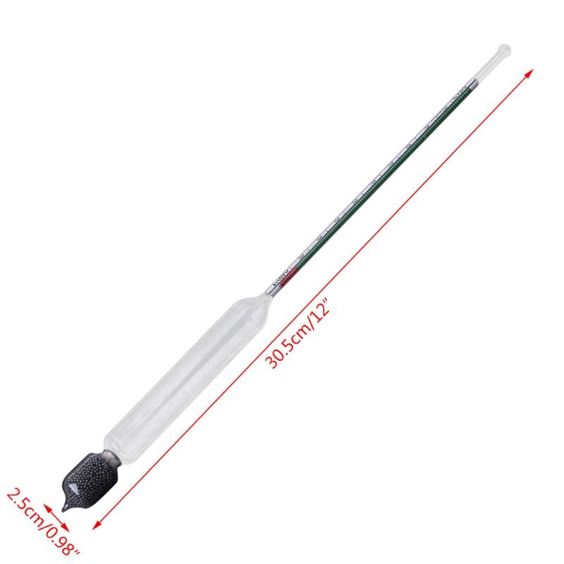 New 28cm Clear Glass Triple Scale Hydrometer For Home Brew Alcohol Beer Wine Making
