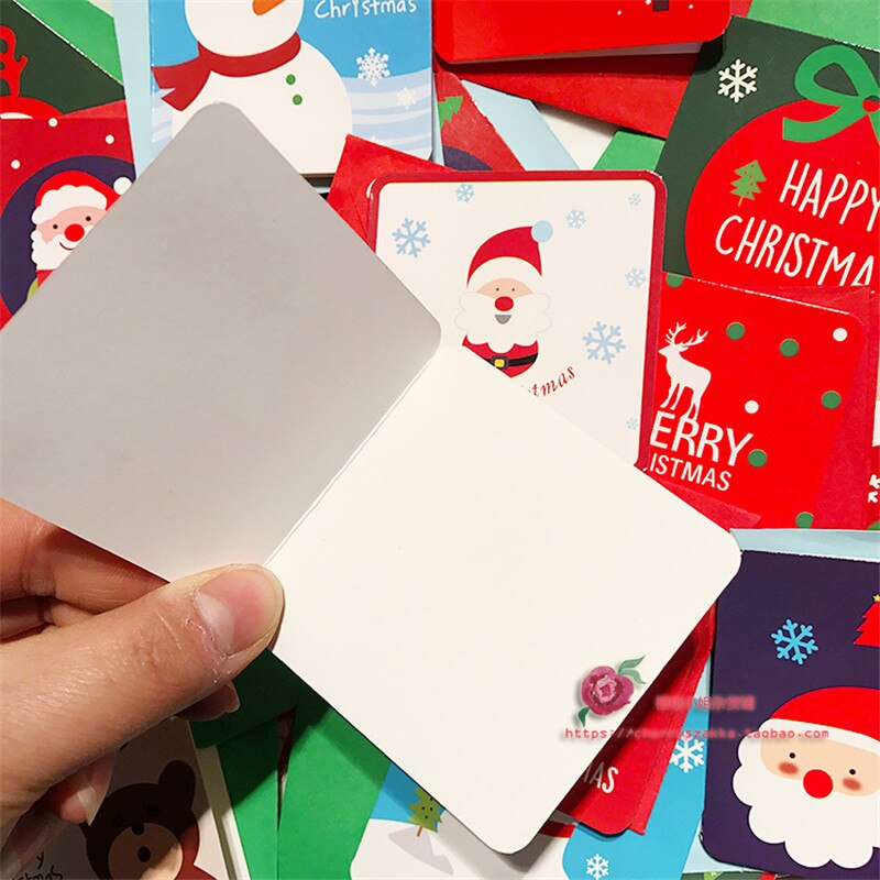 24/5 PCS bricolage noël merci cartes cartes de voeux avec enveloppe Mini noël carte postale décoration de noël