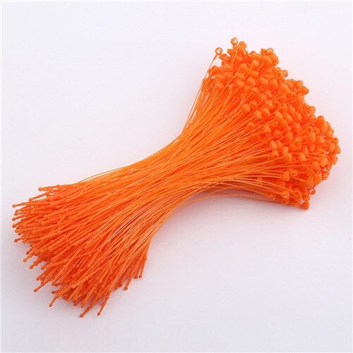 5000 Pieces/lot 5" White Hang Tag Loop Garment Price Tag Barbs Security Loop Snap Lock Plastic Tag Fastener Hang Ties: orange