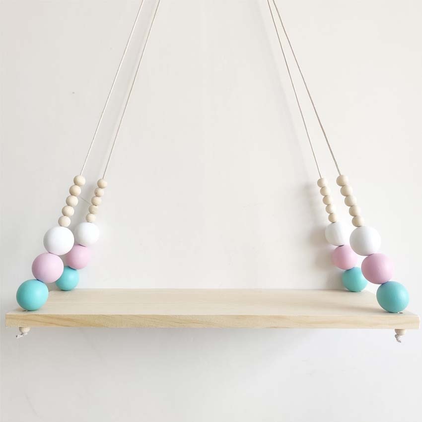 Nordic Kids Decor Kwasten Opslag Plank Rek Muur Opknoping Hout Speelgoed Model Baby Kid Kamer Furnish Artic Woondecoratie