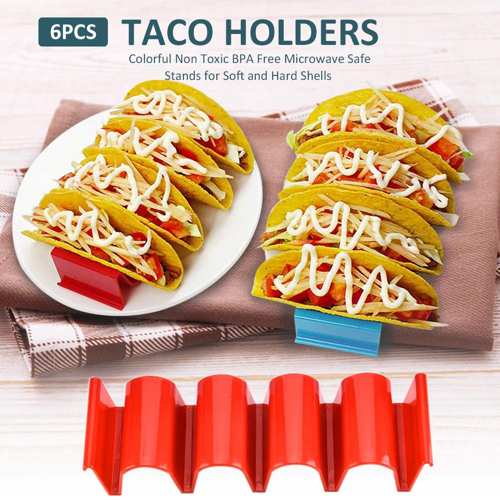 Kitchen Taco Holder Stand Innovative Colorful Taco Rack 24 Tacos Holding Plate for Making Delicious Tacos Pancakes Holder