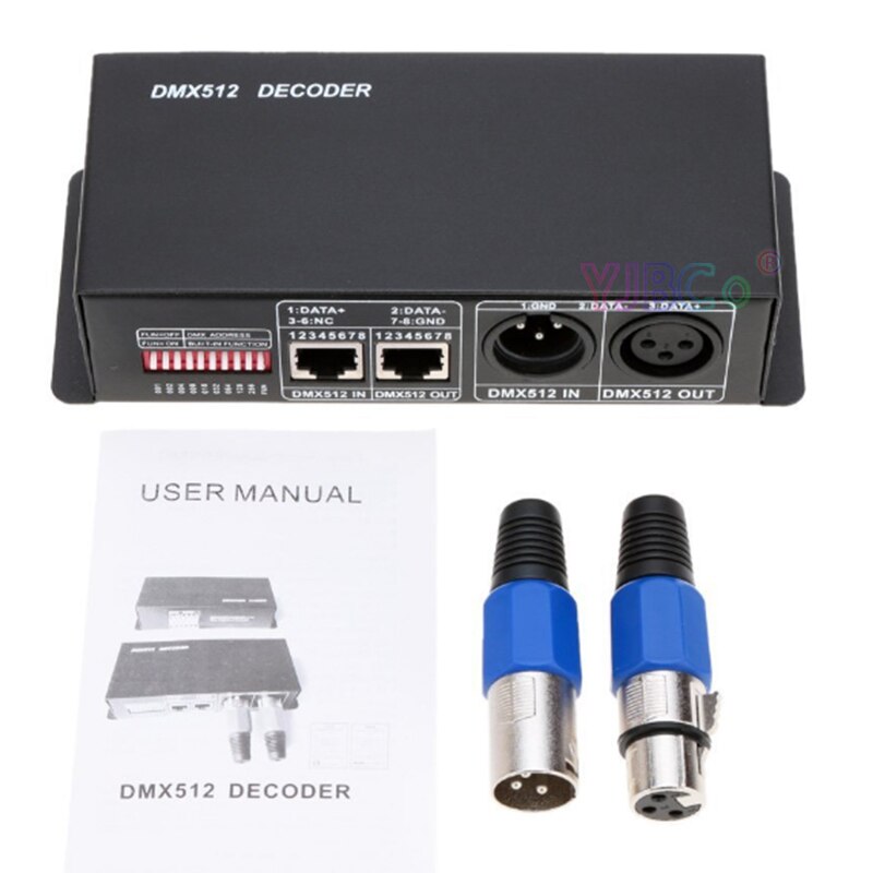 Dmx 512 decoder dimmer  dc 5v 12v 24v rgbw 4ch dmx 512 decoder led strip controller dmx to pwm rgbw light 4 channel *4a 16a