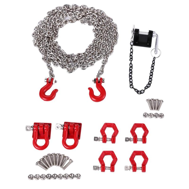 Universal- RC Raupe dauerhaft Schlepptau Kette Haken + Schäkel einstellen Schlag Farbe Abschleppen Kette mit Haken Abschleppen Schäkel einstellen Auto teile Zubehör: Ursprünglich Titel