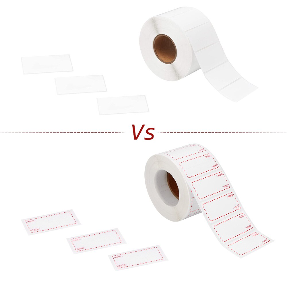 1000PCS Self-Adhesive Date Labels Freezer Food Labels On Roll 50x25mm Removable And Waterproof White And Red DIY Craft Supplies