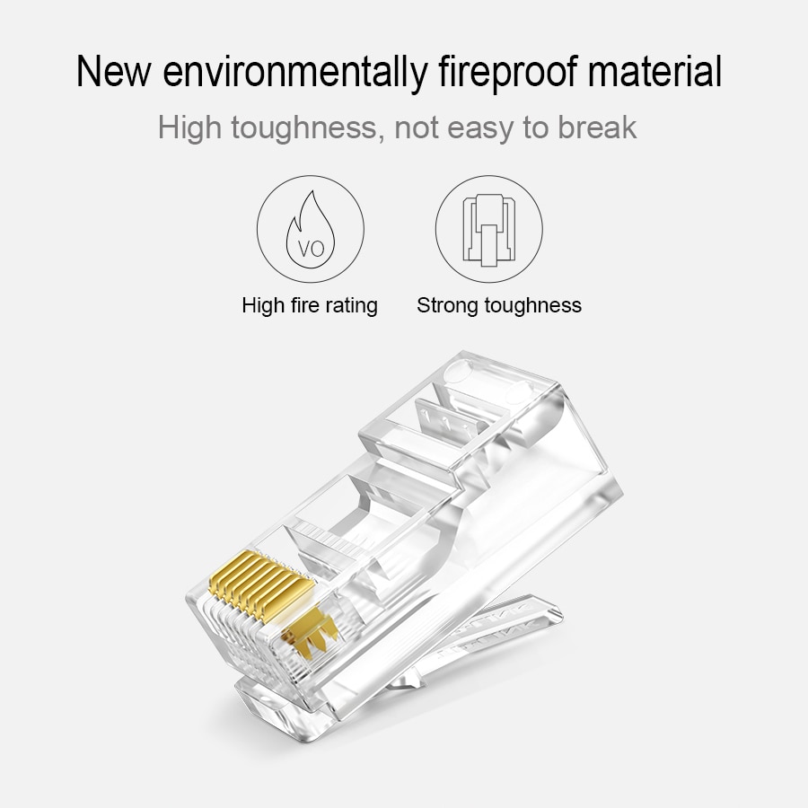 Xintylink  rj45 kontakt rg  rj 45 cat 6 ethernet kabel plugg  rg45 cat 6 nettverk lan utp 8 p 8c uskjermet jack modulær 20/50/100 stk