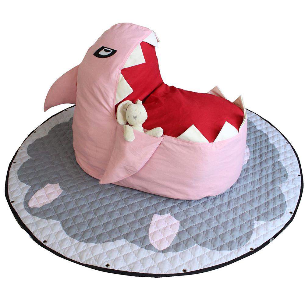 TWISTER. CK Cartoon Shark Vorm Zitzak voor Kinderen Speelgoed Kleding Opslag Haai Kinderen Knuffel Opbergtas Lui Couch Stoel: Pink