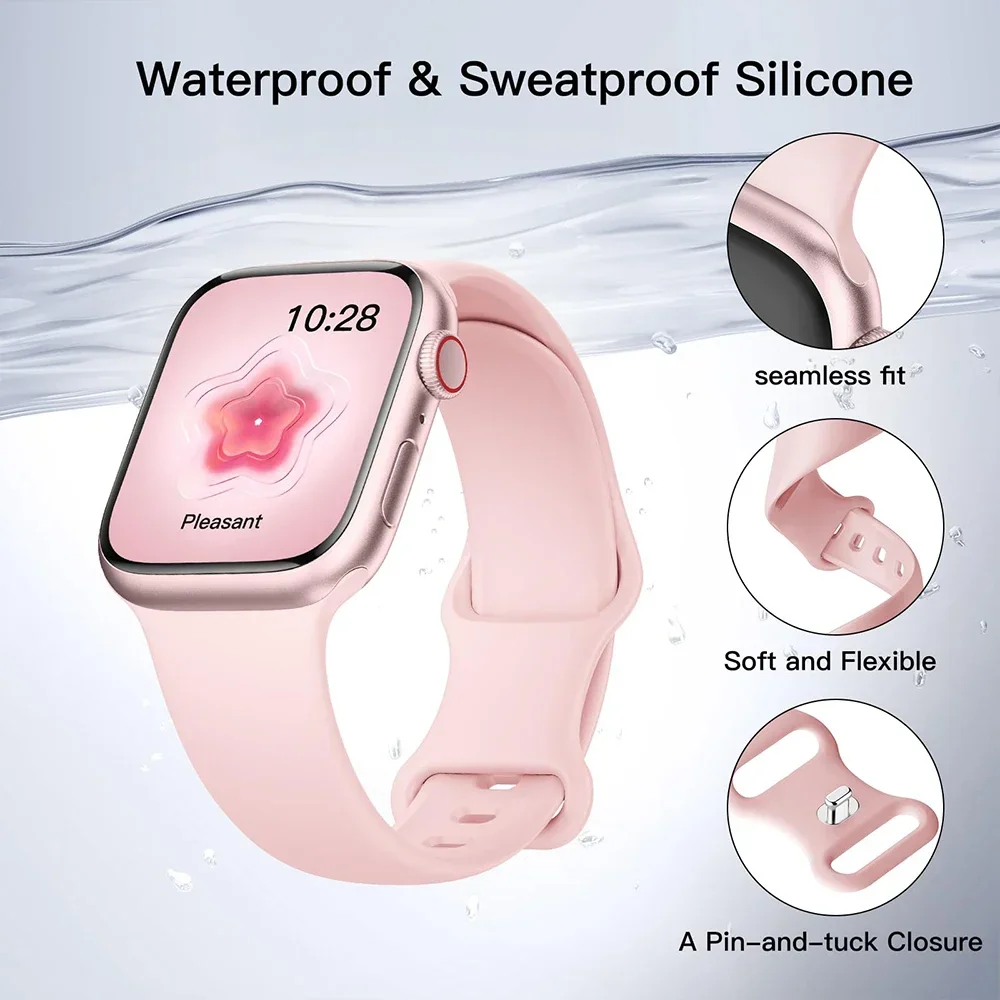 Silikonarmband för apple watch-band 44mm , 40mm ultra , 2 49mm 41mm, 45mm sportarmband, iwatch-serien 10 , 9 8/7 6 se, 5 , 4 42mm 46mm