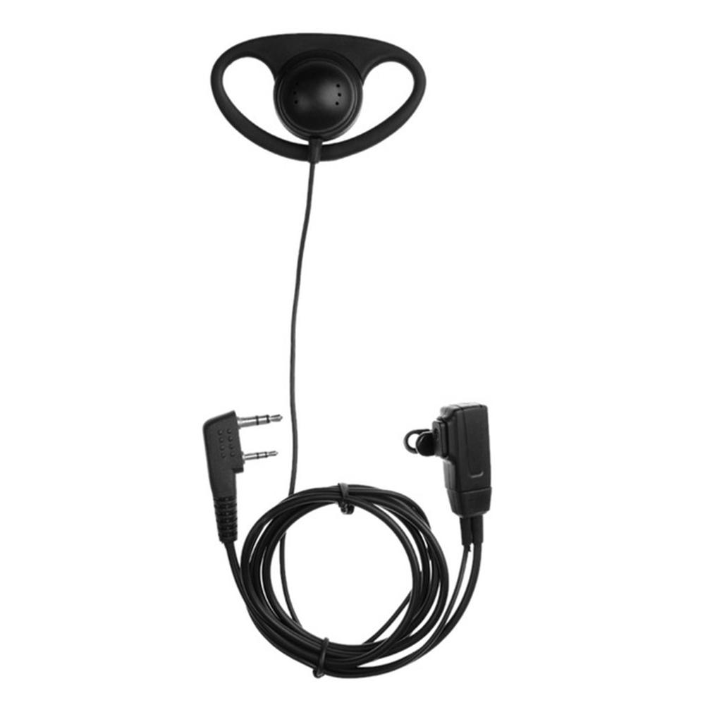 2 Spille D-Shape Auricolare Headset MICROFONO PTT MIC Auricolare Auricolare per Baofeng per Kenwood per Puxing TYT Radio