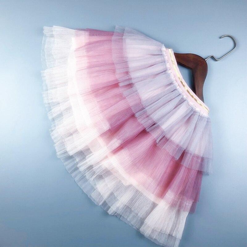 Jupes arc-en-ciel âge pour 3 - 10 ans bébé filles tulle tutu jupes automne enfants vêtements petites filles dentelle à volants jupe colorée