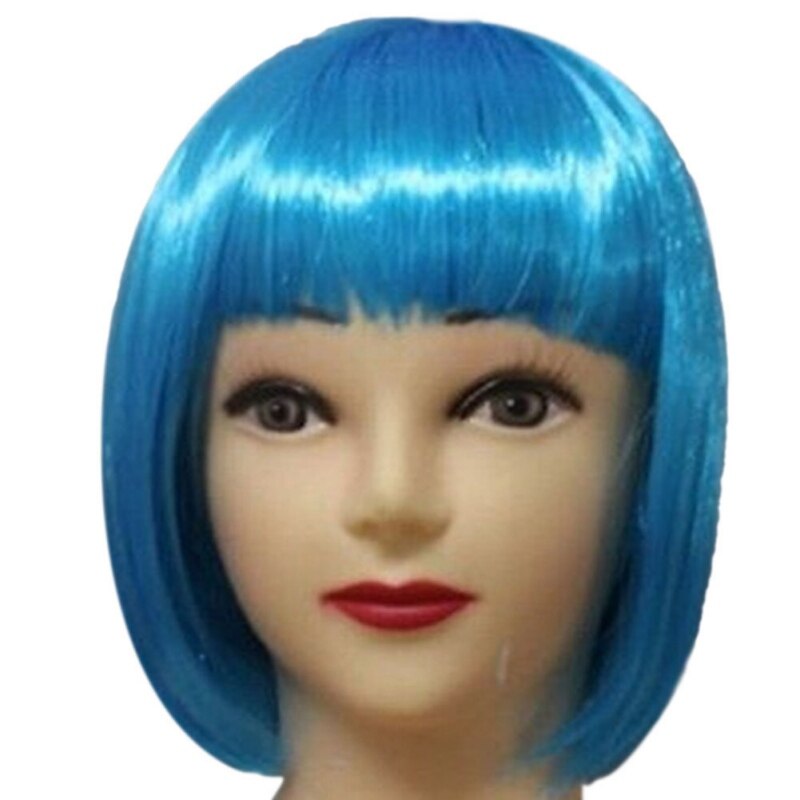Perruque BOB cheveux courts lisses pour femmes | Frange Cosplay, 13 couleurs, pour fête, spectacle sur scène, fournitures de fête,: QL