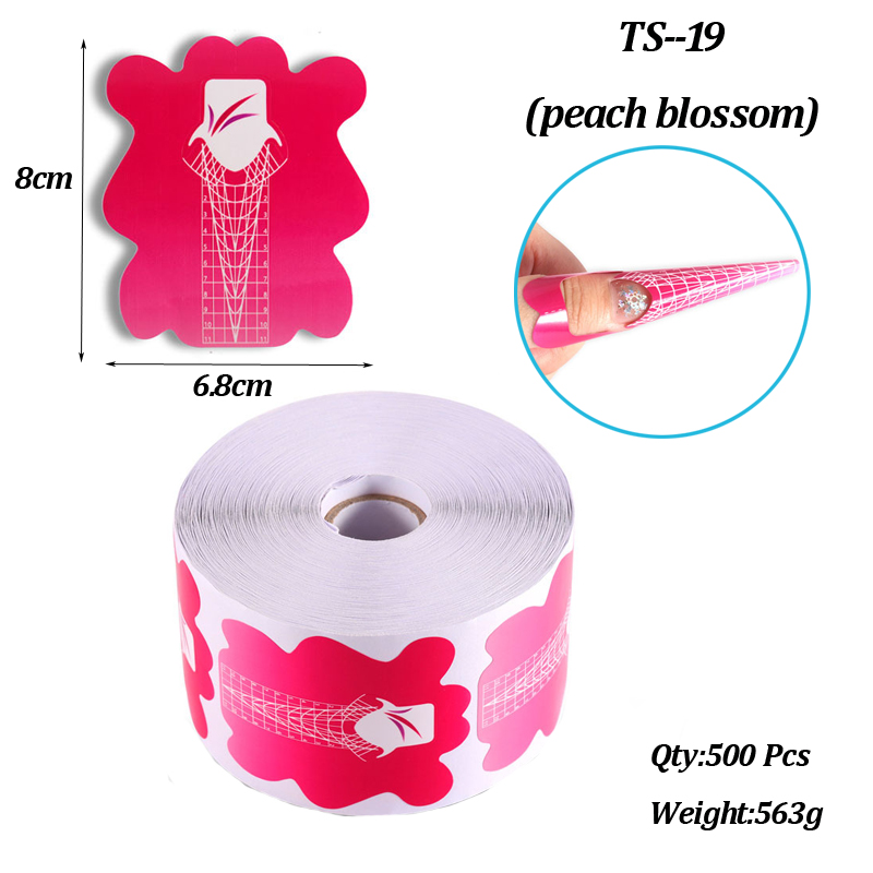 500 Pcs Nail Papier Extension Pochoir Formes Autocollants Titulaire pour Gel Acrylique Conseils Builder Français Nail Forme Astuce Faux Ongles Art Outils: Bleu