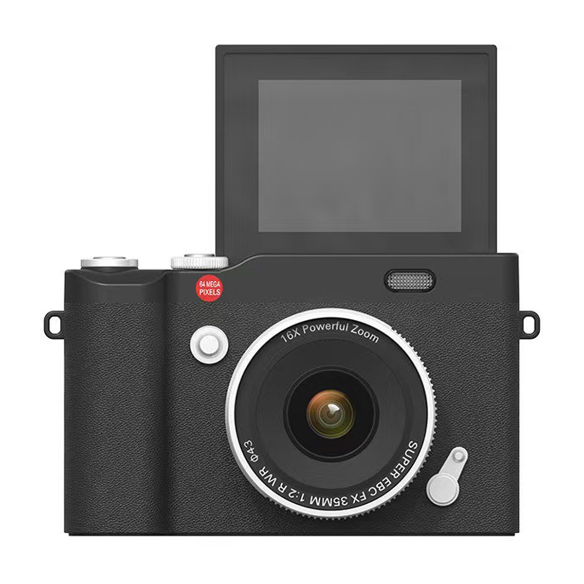 Cámara digital 4K Grabadora de vídeo retro CCD con zoom digital 16X de 2,4 pulgadas 180 ° Cámara de fotografía digital compacta Selfile con pantalla abatible: Rojo /  Opción2