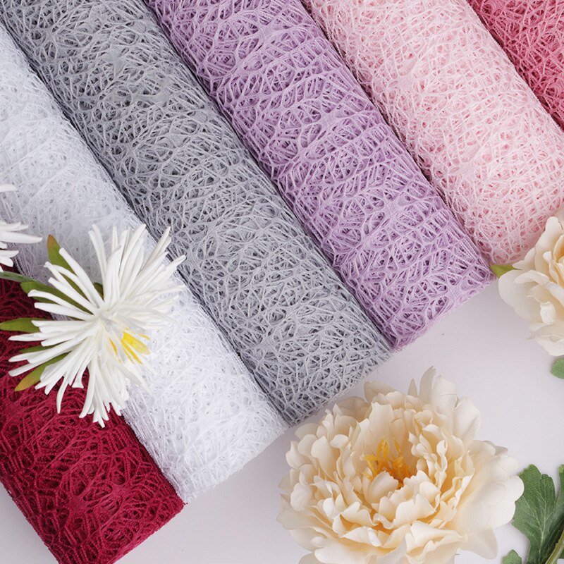 2Sheet 50*66cm Jacquard Wild Goose Net Flower Wrapped Yarn DIY Craft Party Valentine's Day Rose Bouquet Wrapping Mesh Gauze